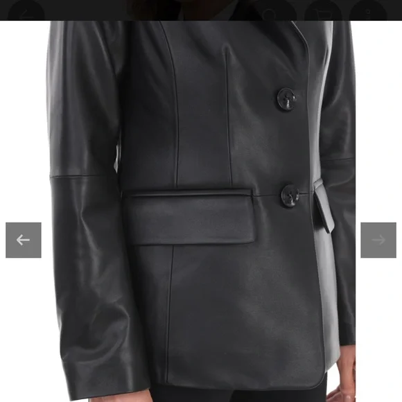 NWT Silver Fashions Women's Black Leather Blazer Size M - Picture 3 of 9